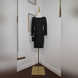 Glamorous Black Sequin Long Sleeve Dress